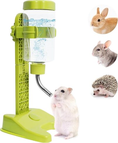 Pet Standing Water Dispenser Top Fill Dog Water Bottle Dispenser with Stand Leakproof Pet Slow Water Bottle for Small Animals, 13oz, BPA Free, Adjustable Height, Blue in Saudi Arabia