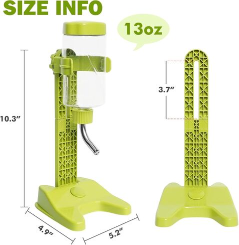 Pet Standing Water Dispenser Top Fill Dog Water Bottle Dispenser with Stand Leakproof Pet Slow Water Bottle for Small Animals, 13oz, BPA Free, Adjustable Height, Blue in Saudi Arabia