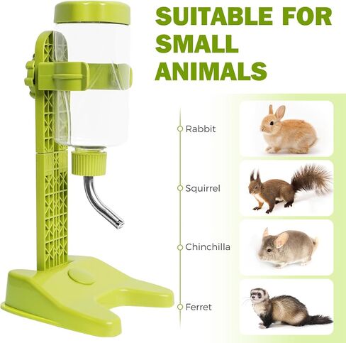 Pet Standing Water Dispenser Top Fill Dog Water Bottle Dispenser with Stand Leakproof Pet Slow Water Bottle for Small Animals, 13oz, BPA Free, Adjustable Height, Blue in Saudi Arabia