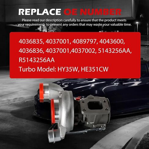 HE351CW Turbocharger Compatible with 2004-2007 Ram 2500 3500 5.9L Cummins Diesel, Turbo Replacement for 4036835 HY35W 4037001 in Saudi Arabia