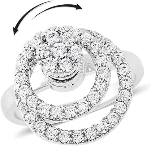 Shop LC Cubic Zirconia Spinner Anxiety Fidget Ring for Women Spinning Motion Promise Jewelry Stress Relief Mothers Day Gifts for Women for Her Birthday Mothers Day Gifts in Saudi Arabia