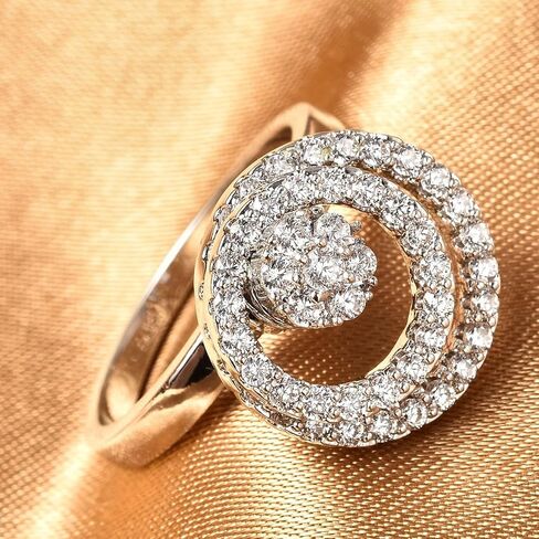 Shop LC Cubic Zirconia Spinner Anxiety Fidget Ring for Women Spinning Motion Promise Jewelry Stress Relief Mothers Day Gifts for Women for Her Birthday Mothers Day Gifts in Saudi Arabia