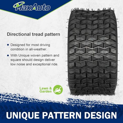 MaxAuto FOX V1 18x9.50-8 Lawn Mower Tires, Patent Design Fox V1 Garden Mower Tire, 18x9.50-8nhs, 18x9.50 8 Rear Turf Tires, 4 Ply Tubeless Tire, 1040lbs Capacity, Set of 2 in Kuwait