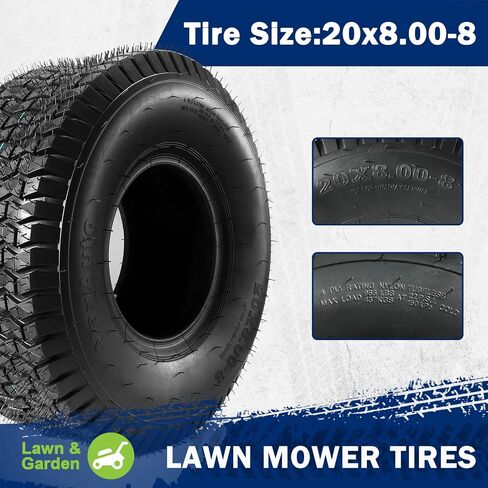 MaxAuto FOX V1 18x9.50-8 Lawn Mower Tires, Patent Design Fox V1 Garden Mower Tire, 18x9.50-8nhs, 18x9.50 8 Rear Turf Tires, 4 Ply Tubeless Tire, 1040lbs Capacity, Set of 2 in Kuwait