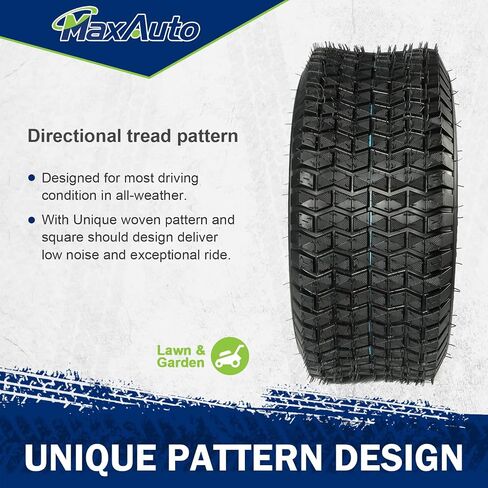 MaxAuto FOX V1 18x9.50-8 Lawn Mower Tires, Patent Design Fox V1 Garden Mower Tire, 18x9.50-8nhs, 18x9.50 8 Rear Turf Tires, 4 Ply Tubeless Tire, 1040lbs Capacity, Set of 2 in Kuwait