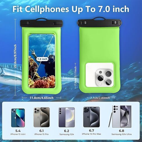Sponge Floating Phone Waterproof Bag with Crossbody Lanyard, Beach Diving Essentials 1 Pack 7.0", Waterproof Phone Case for iPhone 15 14 13 12 Pro Max XS Samsung in Saudi Arabia