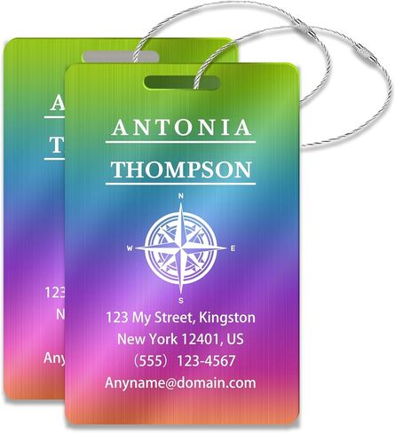 Personalized Luggage Tags (2/4/6/8 Pack) - Engraved Metal Luggage Tag Customizable Pattern/Name/Text for Bags Backpacks Suitcases in Saudi Arabia