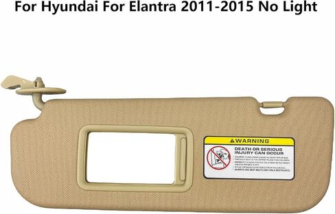 Pair of Left and Right Sun Visors with Holders for Hyundai Elantra 2011 2012 2013 2014 2015 Gray Color #85210-3X040-TX in Kuwait