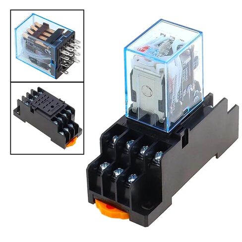 10PCS MY4NJ Power Relay 4NO 4NC 5A 14 Pin Relay with Socket Base for DIN Rail - 12V 24V 36V 48V 110V 220V AC/DC (36V-AC) in Kuwait