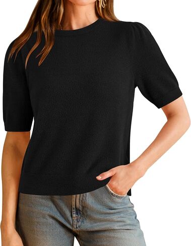 Arach & Cloz Women's Wool Blend Soft Soft Fuzzy Puff Sleeve Cute Disual Fall Subtents 2025 in Saudi Arabia