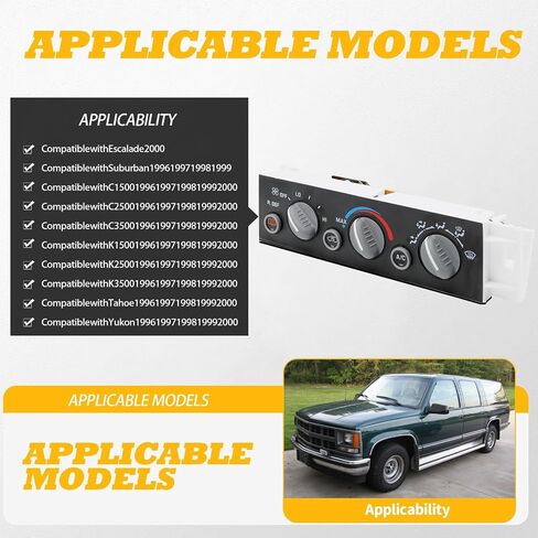 599-006 لوحة التحكم في المناخ A/C المتوافقة مع Escalade 2000 Suburban 1996-1999 Tahoe/Yukon/C1500/C2500/C3500/K1500/K2500/K3500 1996-2000 16231165 9378805 1572547 in Saudi Arabia