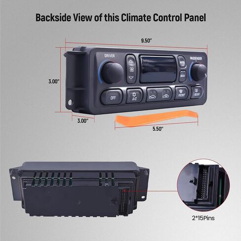 09352181 HVAC A/C Heater Climate Control Module Panel Switch Compatible with Chevy Corvette C5 1997-2004 5.7L Temperature Control Part Number: 16256018, 16254311, 1626603, 10345293, 09380441, 162660 in Saudi Arabia