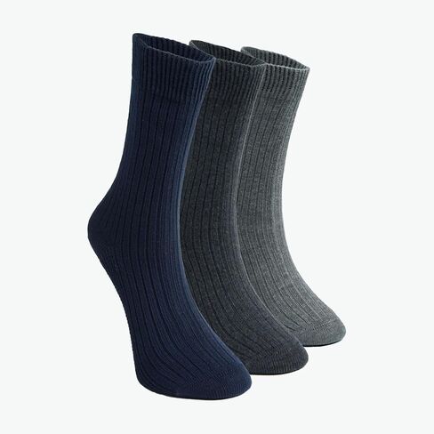 Bulusorganic 3 Pairs 98% Organic Cotton Crew Socks, Soft Breathable Non-Tight Seamless Casual Socks for Men & Women in Saudi Arabia