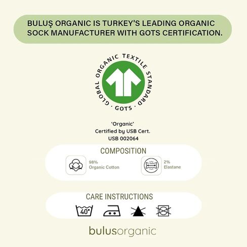 Bulusorganic 3 Pairs 98% Organic Cotton Crew Socks, Soft Breathable Non-Tight Seamless Casual Socks for Men & Women in Saudi Arabia