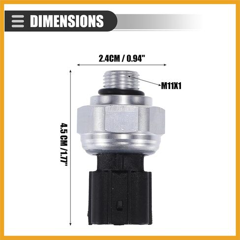 صمام محول الضغط A/ C ، مفتاح استشعار الضغط ، لـ Honda Accord 2005-2020 ، Metal ، No.80450SFE003/ 80450T2FA01 ، استبدال أسود in Saudi Arabia