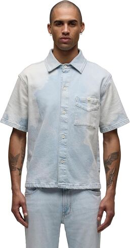 HUDSON Men's Short Sleeve Button Up Camp Shirt in Saudi Arabia