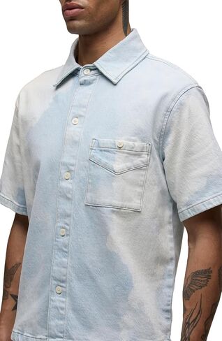 HUDSON Men's Short Sleeve Button Up Camp Shirt in Saudi Arabia