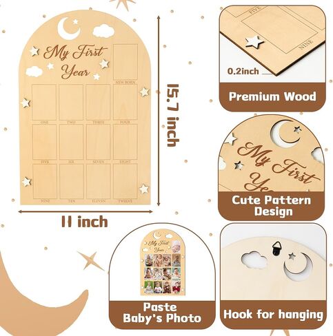 R HORSE My First Year Photo Frame Board, 3D Butterfly Baby First Year Picture Frame 12 Months Milestone Display Wood Board Baby Keepsake 1st Birthday Nursery Decor Gift for Boy Girl in Saudi Arabia