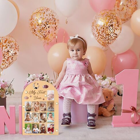 R HORSE My First Year Photo Frame Board, 3D Butterfly Baby First Year Picture Frame 12 Months Milestone Display Wood Board Baby Keepsake 1st Birthday Nursery Decor Gift for Boy Girl in Saudi Arabia