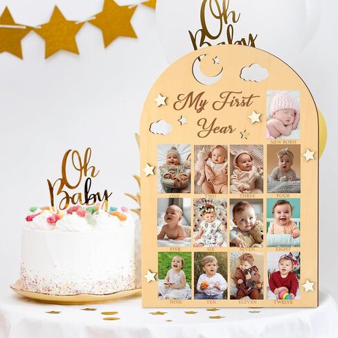 R HORSE My First Year Photo Frame Board, 3D Butterfly Baby First Year Picture Frame 12 Months Milestone Display Wood Board Baby Keepsake 1st Birthday Nursery Decor Gift for Boy Girl in Saudi Arabia