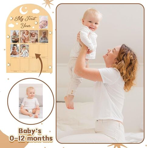R HORSE My First Year Photo Frame Board, 3D Butterfly Baby First Year Picture Frame 12 Months Milestone Display Wood Board Baby Keepsake 1st Birthday Nursery Decor Gift for Boy Girl in Saudi Arabia