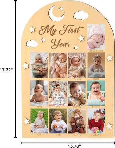 R HORSE My First Year Photo Frame Board, 3D Butterfly Baby First Year Picture Frame 12 Months Milestone Display Wood Board Baby Keepsake 1st Birthday Nursery Decor Gift for Boy Girl in Saudi Arabia