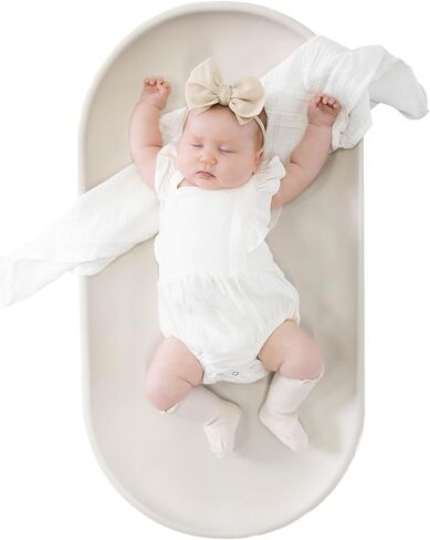 Toddlekind Premium Foam Changing Pad – Hygienic, BPA-Free, Water-Resistant, and Easy to Clean – Soft, Skin-Like PU Foam Mat with Ergonomic Design – Fits Standard Changing Tables (31.5"x16.9"), Taupe in Kuwait
