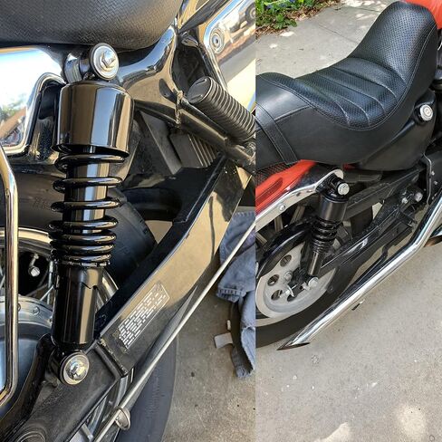 Slmoto 10.5 '' زوج الصدمات الخلفية تناسب Harley Sportster XL883 Iron XL1200 Custom Harley Sportster 1200 883 04-12 Black in Saudi Arabia