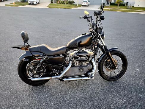 Slmoto 10.5 '' زوج الصدمات الخلفية تناسب Harley Sportster XL883 Iron XL1200 Custom Harley Sportster 1200 883 04-12 Black in Saudi Arabia