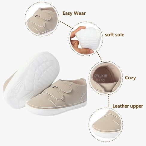 Baby Shoes Boys Girls First Walking Shoes Infant Non-Slip PU Leather Sneakers Toddler Crib Shoes Newborn Loafers Flats in Kuwait
