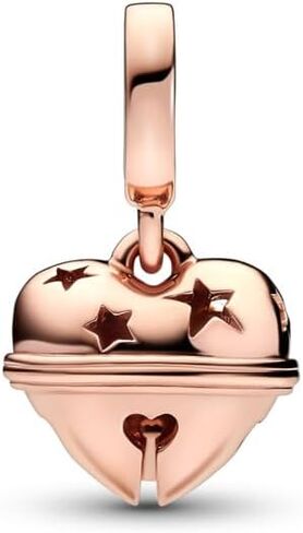 Pandora Festive Bell Dangle Charm - Bracelet Charm Moments Bracelets - 14k Rose Gold - هدية لها - مجوهرات للنساء مع صندوق هدايا in Saudi Arabia