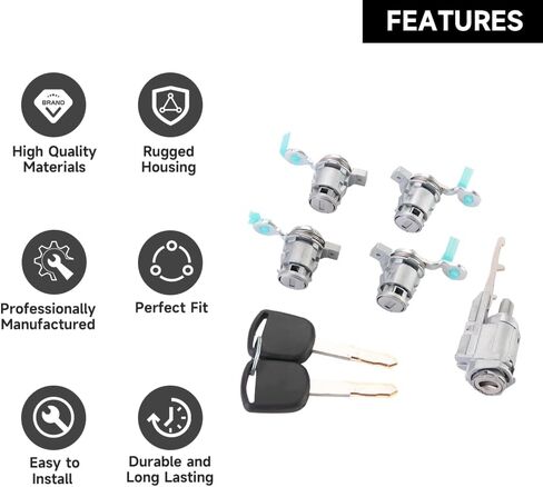 مفتاح الإشعال قفل قفل أسطوانة قفل أسطوانة مع مفاتيح Honda CR-V 2002-2006 لـ Honda Element 2003-2011 | 2 مفاتيح ، نغمة فضية | يحل محل 06351-TE0-A11 ، 72145-S9A-013 in Saudi Arabia