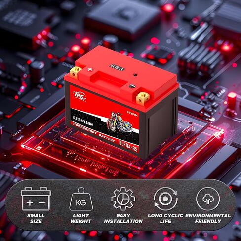 TPE Lithium Motorcycle Battery DLFP9A BS 12V 4Ah 400CCA LiFePO4 with Smart BMS - Lightweight High-Cranking Power for Motorcycles ATVs in Saudi Arabia