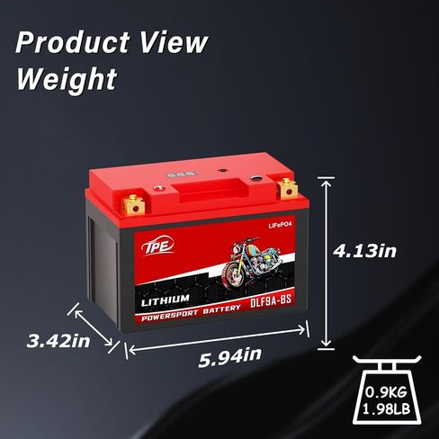 TPE Lithium Motorcycle Battery DLFP9A BS 12V 4Ah 400CCA LiFePO4 with Smart BMS - Lightweight High-Cranking Power for Motorcycles ATVs in Saudi Arabia