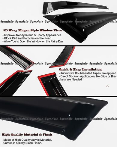 يناسب 2009-2014 Acura TSX CU2 JDM 3D Wavy Mugen Style Window Window Guard Guard Vent in Saudi Arabia
