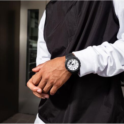 Casio G-Shock Brilliant White Dial Black Resin Octagonal Watch GA2100WD-1A in Saudi Arabia