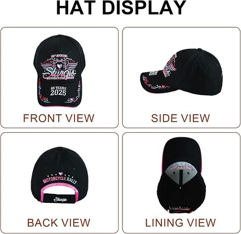 Classic Baseball Cap Motorcycle Rally Cap Athletic Hat Unisex One Size Adjustable in Kuwait