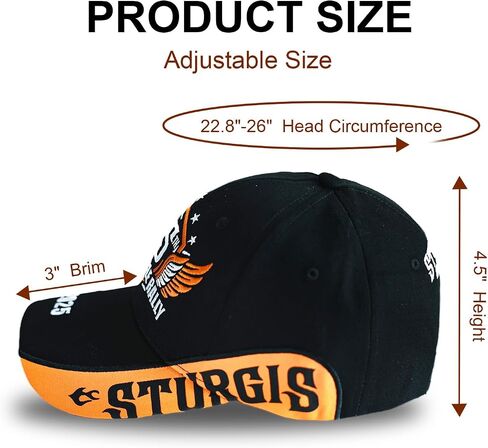 Classic Baseball Cap Motorcycle Rally Cap Athletic Hat Unisex One Size Adjustable in Kuwait