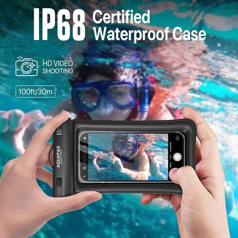 جراب هاتف مقاوم للماء IPX8 مكون من قطعتين، جراب هاتف عائم مقاوم للماء بحبل رقبة قابل للتعديل لهاتف iPhone 15,15 Pro، 15 Pro Max، Samsung Galaxy، إلخ. in Saudi Arabia