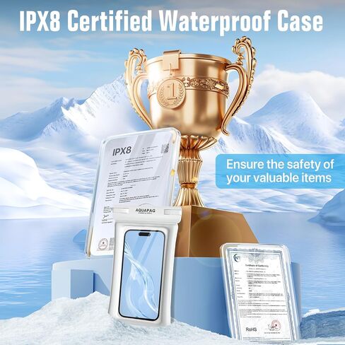 IPX8 Waterproof Phone Pouch 2 Pack-Up ，Adjustable Neck Lanyard Floating Waterproof Phone Case for iPhone 15,15 Pro,15 Pro Max,Samsung Galaxy,etc. in Saudi Arabia