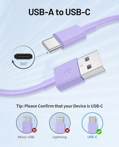 Car Carplay Cable for iPhone 15(3FT+3FT+6FT), USB A to USB C for Carplay, Car Charger Cable Cord for iPhone 15/Pro Max/Pro/Plus, iPad Air 5th 4th Mini 6th-White in Kuwait