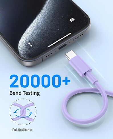 Car Carplay Cable for iPhone 15(3FT+3FT+6FT), USB A to USB C for Carplay, Car Charger Cable Cord for iPhone 15/Pro Max/Pro/Plus, iPad Air 5th 4th Mini 6th-White in Kuwait