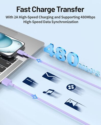 Car Carplay Cable for iPhone 15(3FT+3FT+6FT), USB A to USB C for Carplay, Car Charger Cable Cord for iPhone 15/Pro Max/Pro/Plus, iPad Air 5th 4th Mini 6th-White in Kuwait