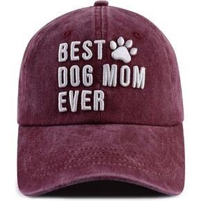 Funny Best Dog Mom Hats for Women Mama, Adjustable Cotton 3D Embroidered Mothers Day Baseball Cap in Kuwait