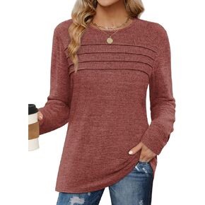 WIHOLL Long Sleeve Shirts for Women Tunic Tops Fall Sweaters Fashion 2025 Winter Clothing Sweater in Kuwait