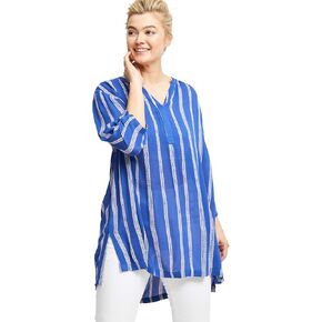 ellos Plus Size Notch Neck Crinkle Tunic in Kuwait
