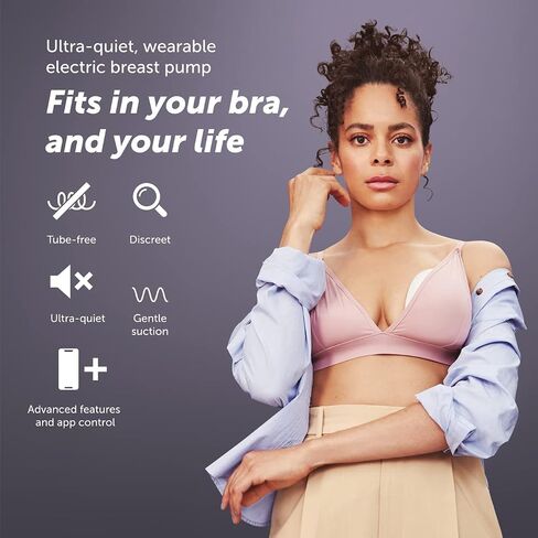 Elvie Breast Pump - Double, Wearable Breast Pump with App - The Smallest, Quietest Electric Breast Pump - Portable Breast Pumps Hands Free & Discreet - Automated with Four Personalized Settings in Saudi Arabia