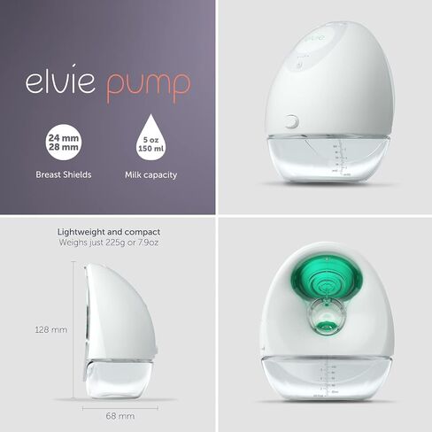 Elvie Breast Pump - Double, Wearable Breast Pump with App - The Smallest, Quietest Electric Breast Pump - Portable Breast Pumps Hands Free & Discreet - Automated with Four Personalized Settings in Saudi Arabia