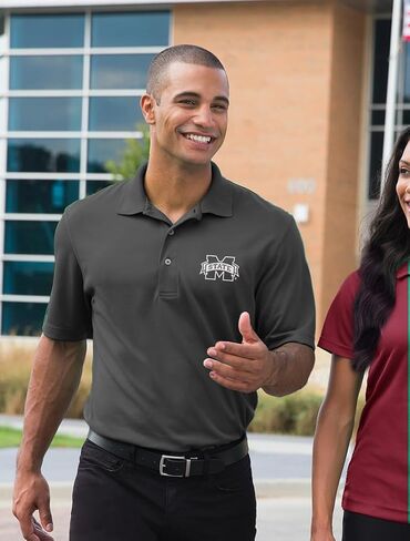 Sorority Letters Shop Mississippi State University Men's Short Sleeve Embroidered Performance Polo in Kuwait