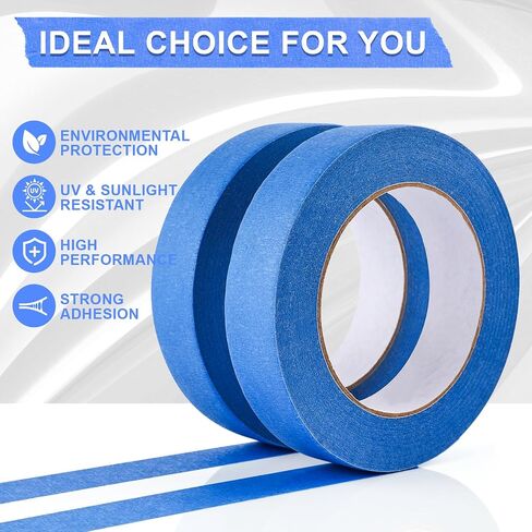 NEOACT 16 Rolls Painters Tape 2 Inch Wide,Multi-Surface No Residue Blue Masking Tape for Walls Painting,Packing,Labeling,DIY Crafts,2 Inch x 55 Yards(880 Yards Total) in Saudi Arabia